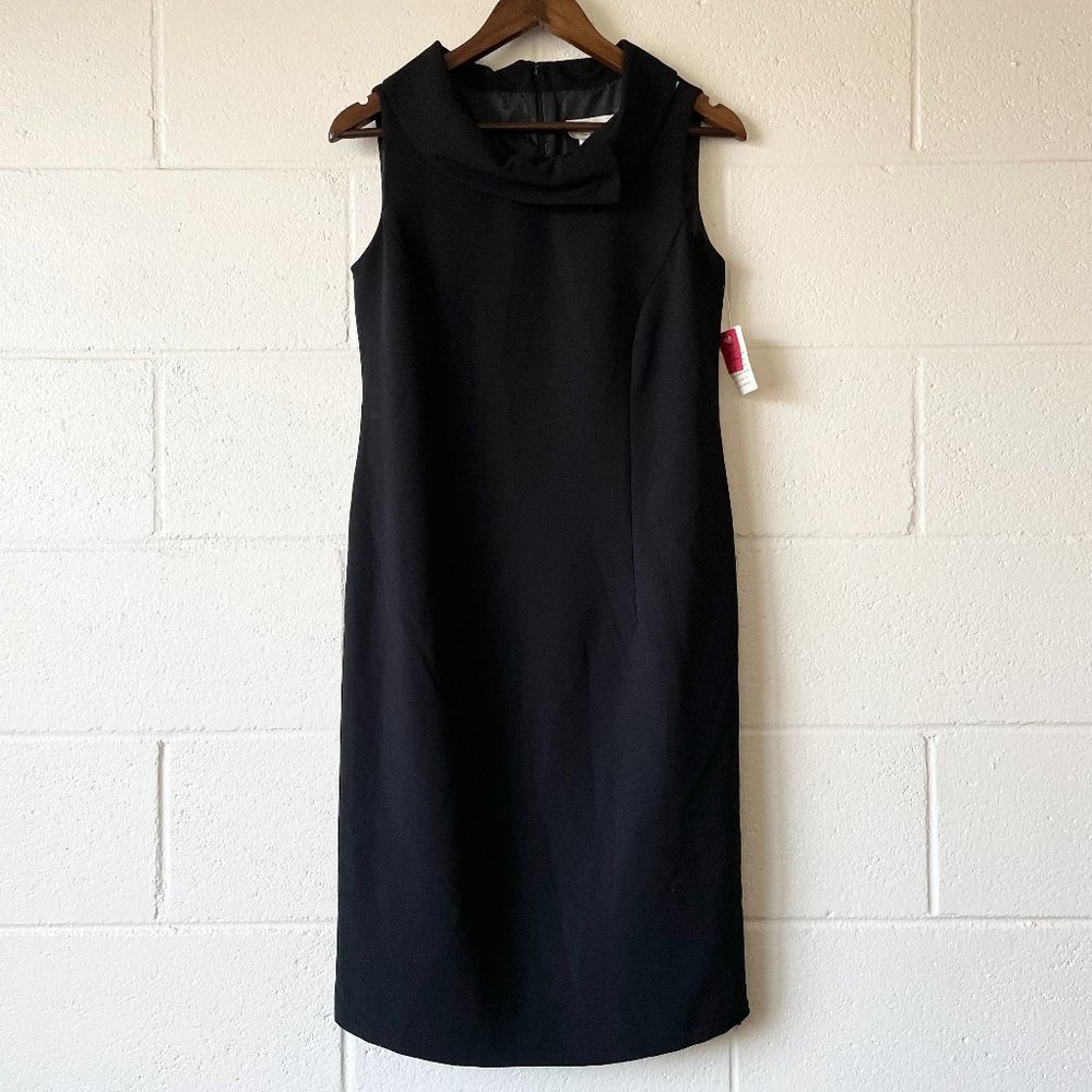 Miss Dorby Black Sleeveless Career Business Formal Sheath Dress Women's Size 8
